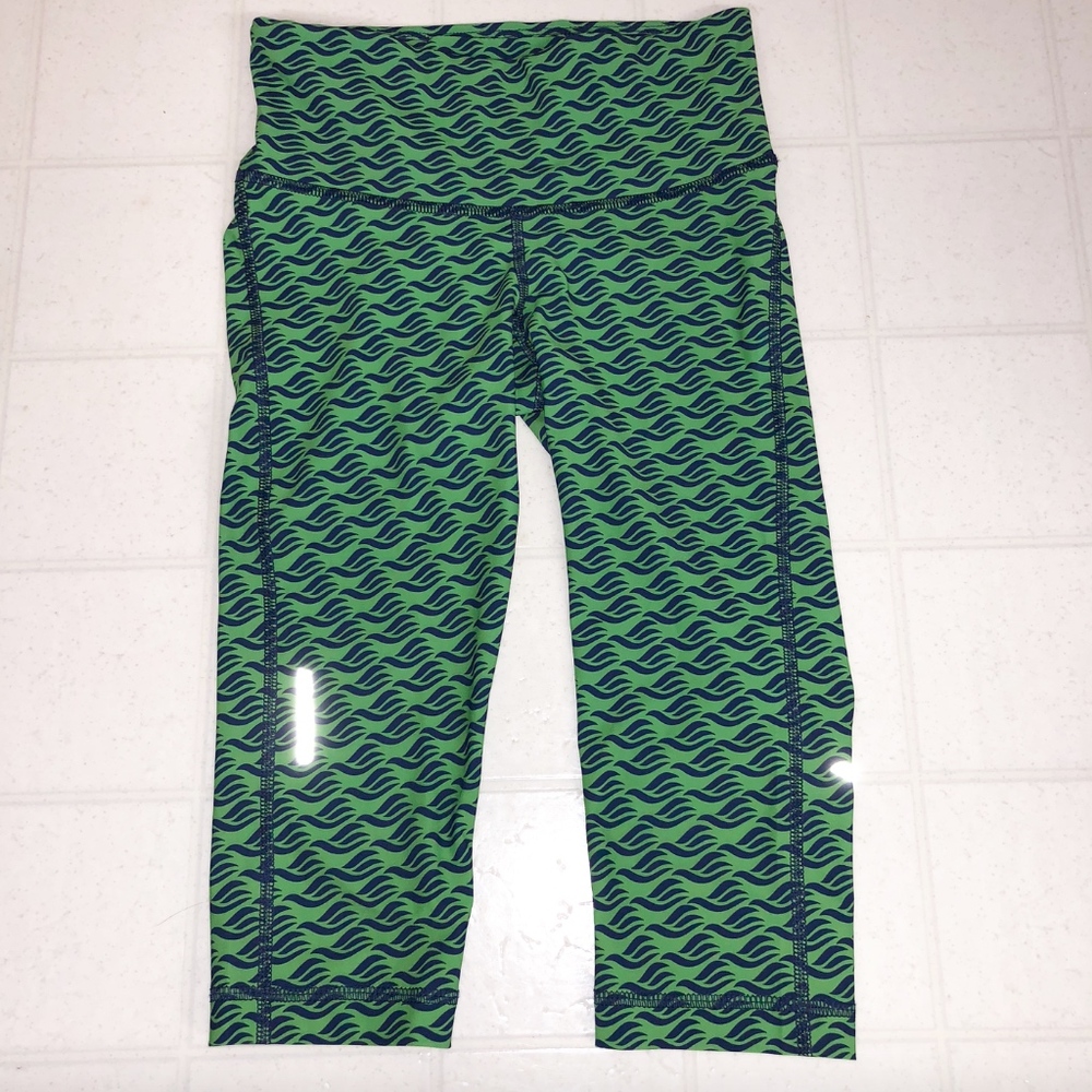 GRACED by GRIT Women's Land & Sea Green Blue XXS New W/out Tags Cropped Pants